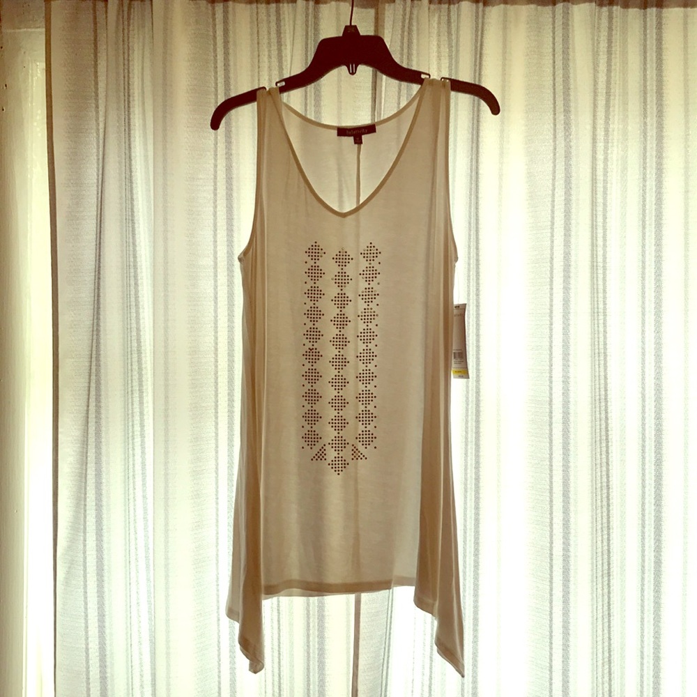 White, flowy, decorative tank top